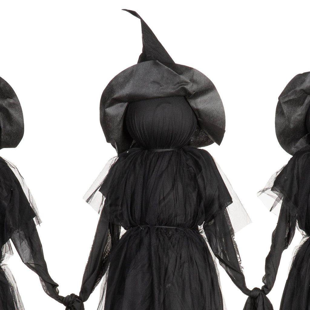 Evergreen Set of 3 LED Lighted Halloween Witch Stakes, 4' Tall for Garden Lawn or Patio