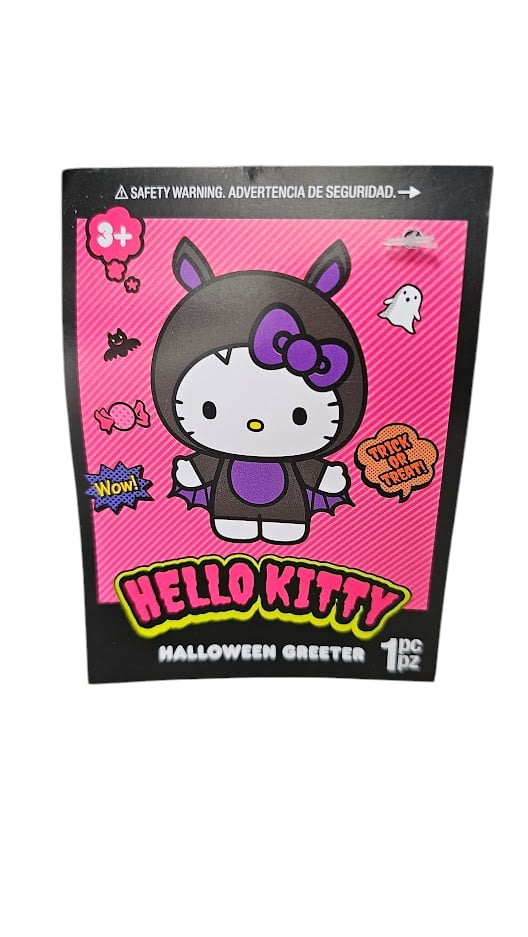 18" Hello Kitty as Dracula Black and Purple Door Greeter Halloween Decor Viral
