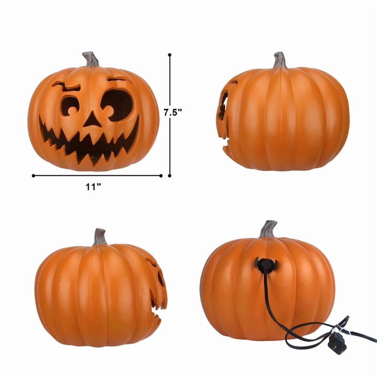 DUNCHATY 21" LED Pumpkin Light, Extra Large Angry Jack O' Lantern Halloween Decor for Outdoor Yard - Furious Face