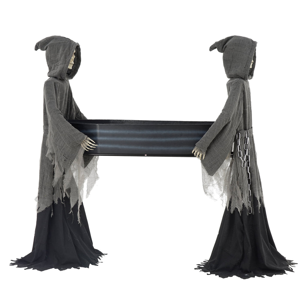 Way To Celebrate 5 ft LED Skeleton Reaper Duo Carrying Coffin Halloween Outdoor Decor