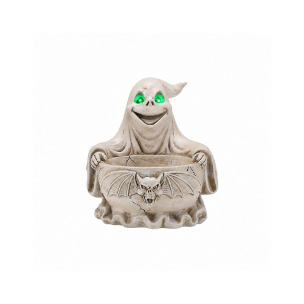 SpookHaven Halloween Jack‑O‑Lantern Pumpkin Mist Sprayer Figurine, LED Light‑Up Fogger with Witch Hat & Skull Decoration, Spooky Ornament for Tabletop Entryway Halloween Party Home Decor