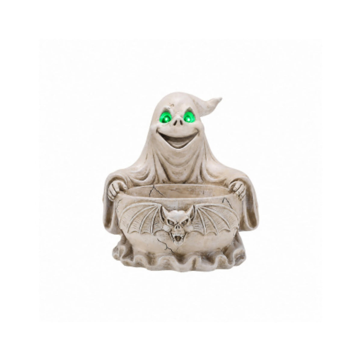 SpookHaven Halloween Jack‑O‑Lantern Pumpkin Mist Sprayer Figurine, LED Light‑Up Fogger with Witch Hat & Skull Decoration, Spooky Ornament for Tabletop Entryway Halloween Party Home Decor