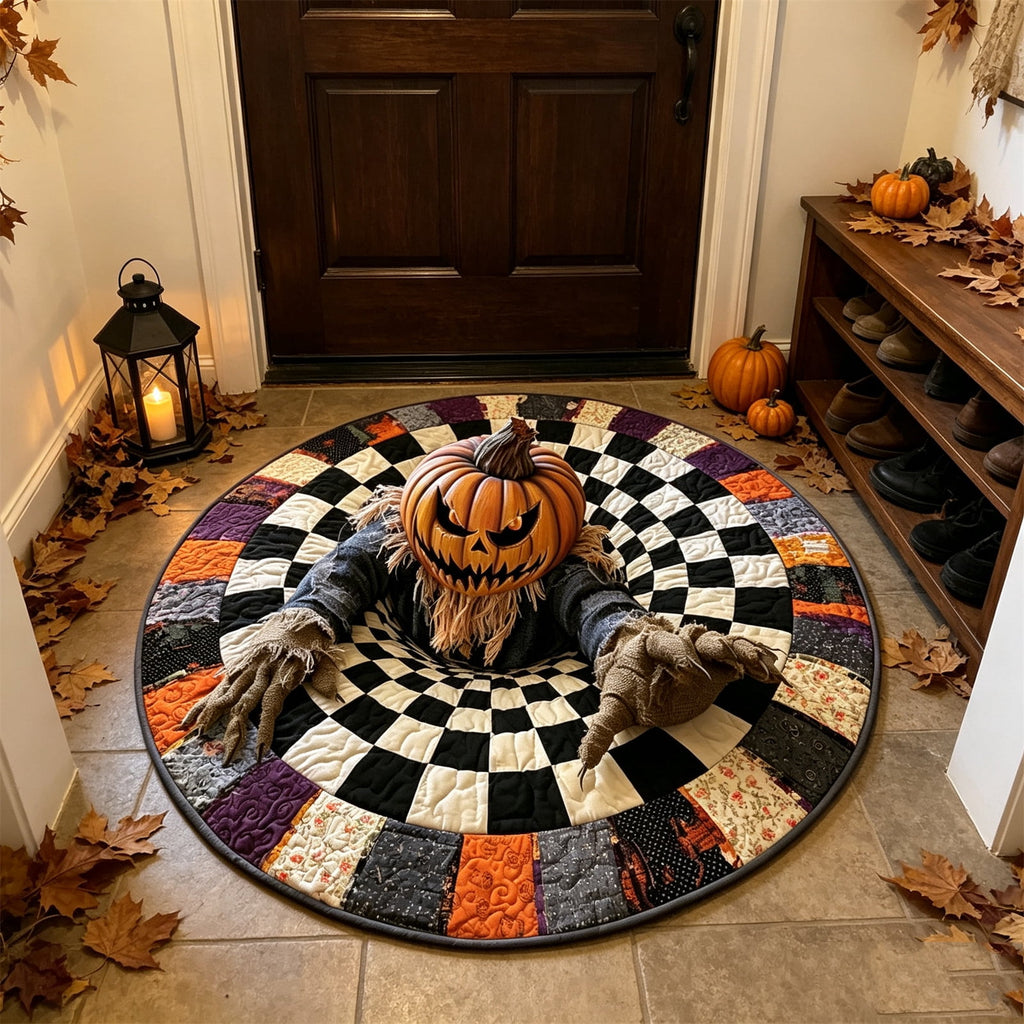 ZJNGJC 3D Circular Halloween Doormat Whimsy Charm Indoor Decoration Weird Space Adding Festive Welcome Mat For Entryway D