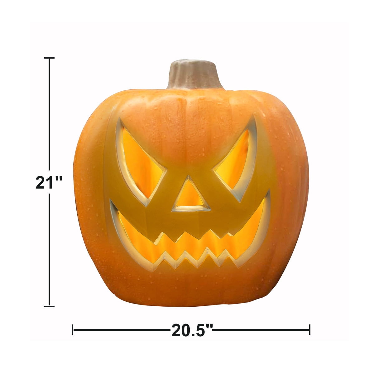 Gamexcel 21" Jack O Lantern Halloween Plastic Pumpkin Lights with Pre-lit LED Bulbs - Indoor/Outdoor Smile Face Decoration