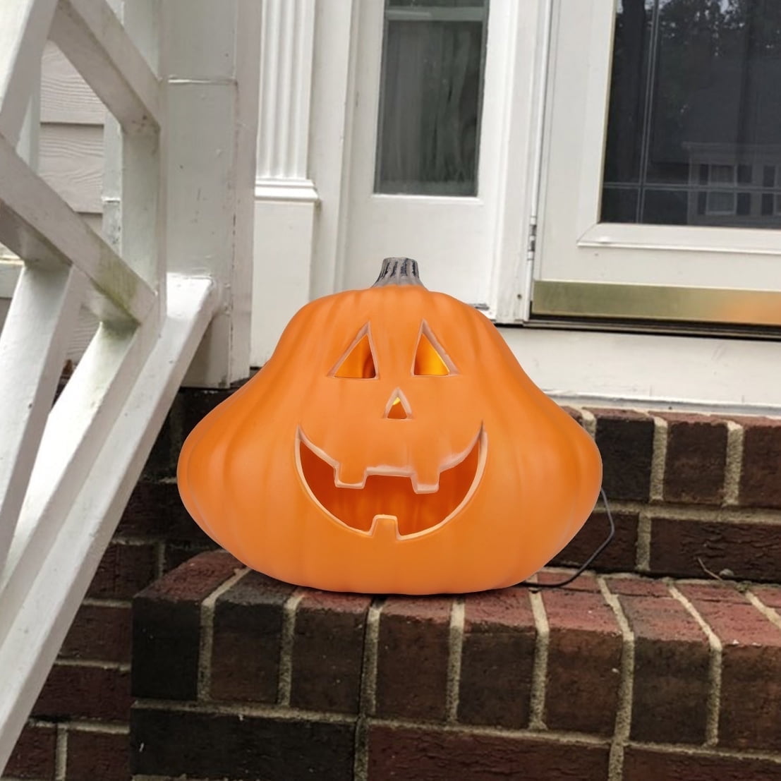 21in+12in LED Light Up Jack O Lantern Halloween Pumpkin Lights Indoor/Outdoor Holiday Festival Garden Patio Front Door Decor