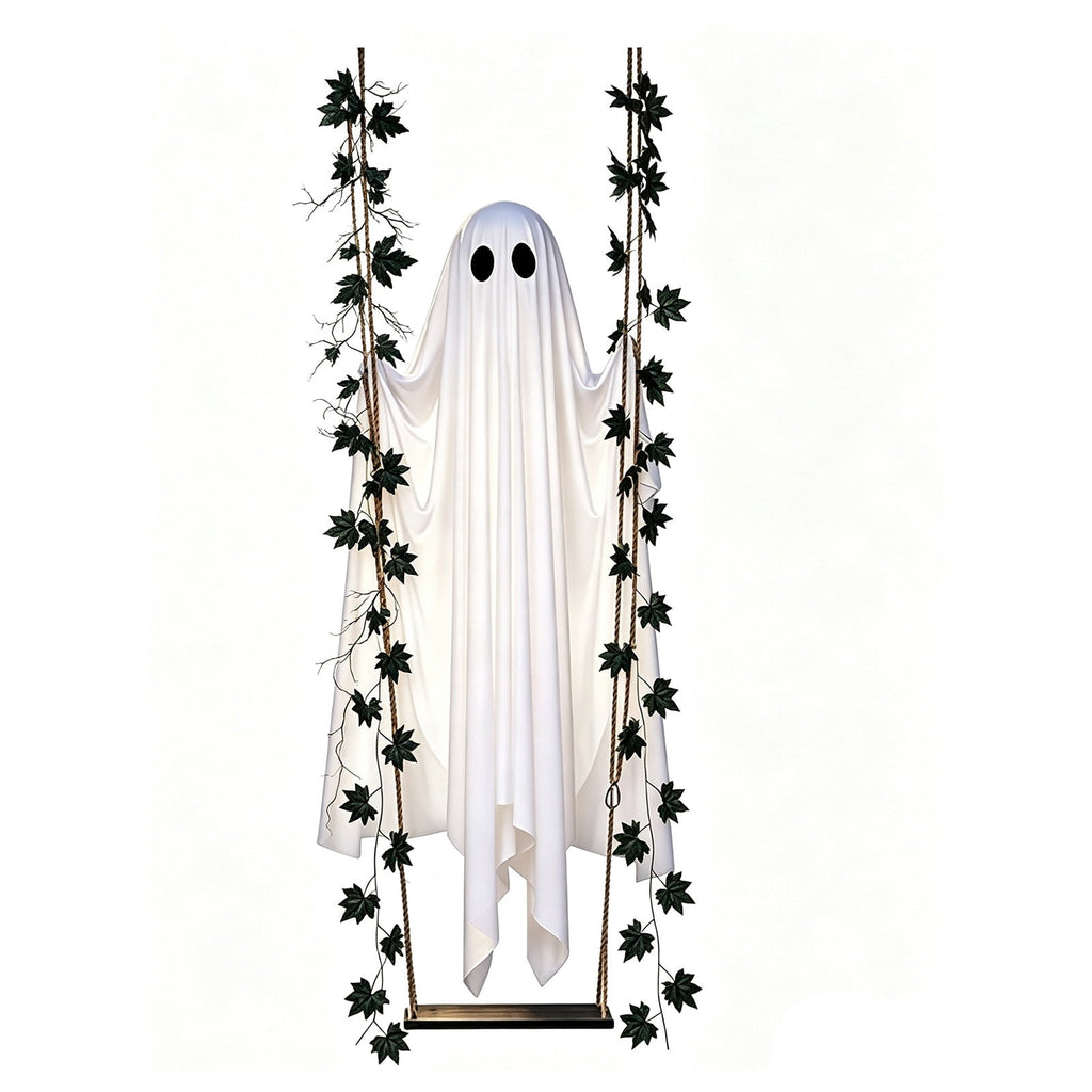 Outdoor Halloween Decorations Gaslight Ghoul, 79" Tall Hanging Skeleton Holding Street Light with Creepy Blue Eyes, Tattered Robe Ghost Decor for Yard Patio Walkway, Front Porch, Road