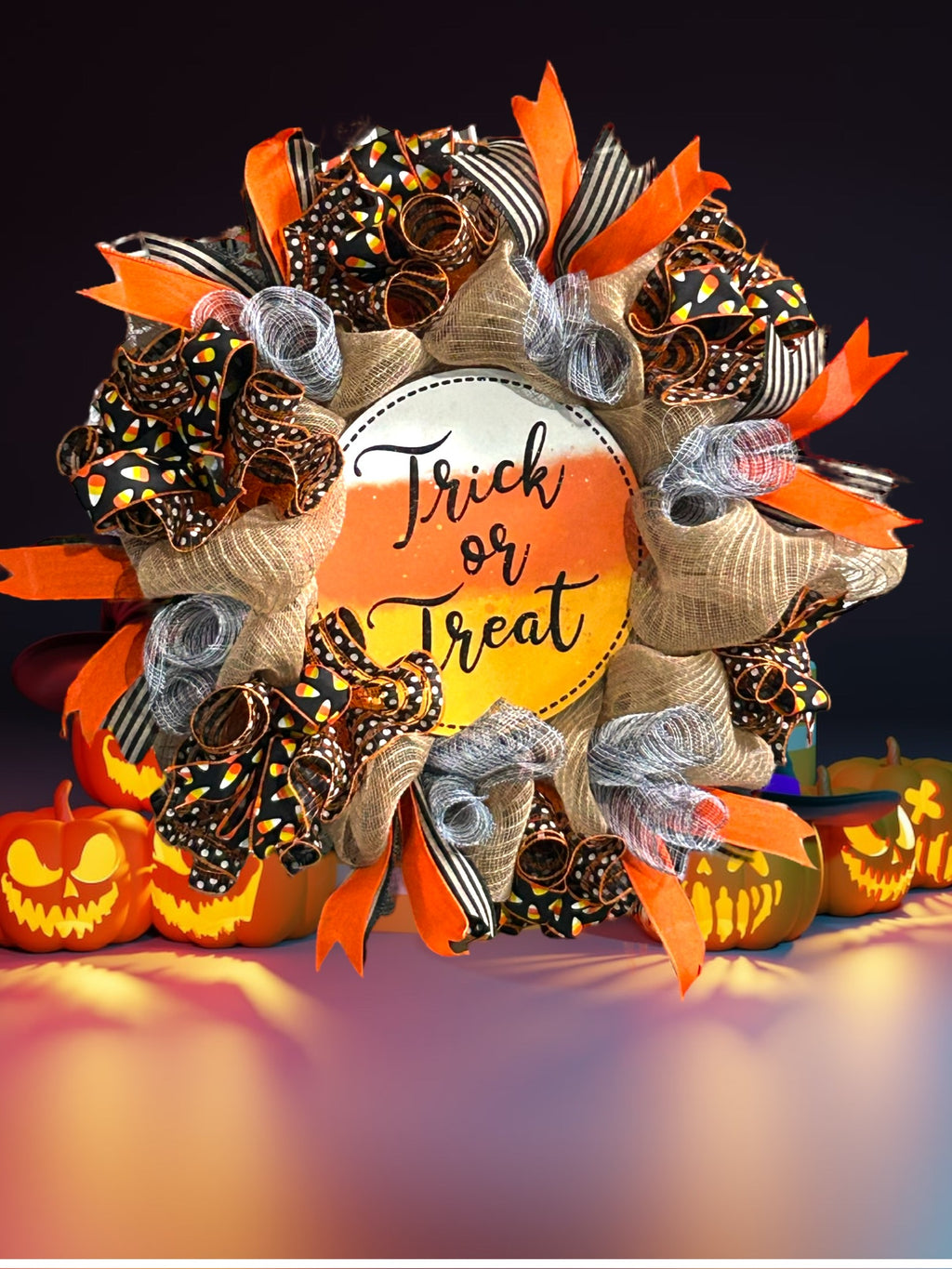 Trick or Treat Wreath Halloween Wreath Halloween Décor
