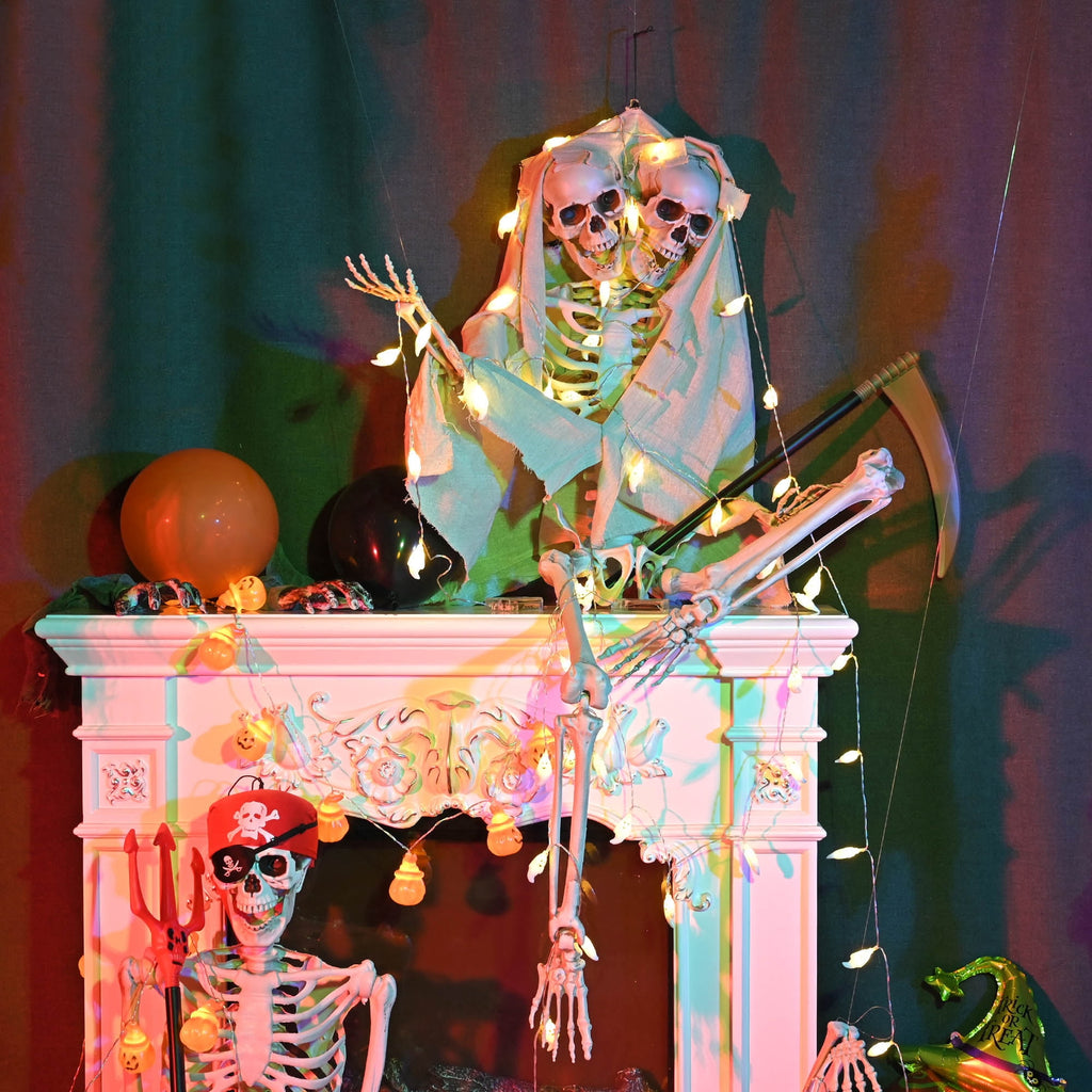 Yescom 5.6ft Halloween Pirate Captain Skeleton Life Size Human Bone Movable Joints Outdoor Decor 2026