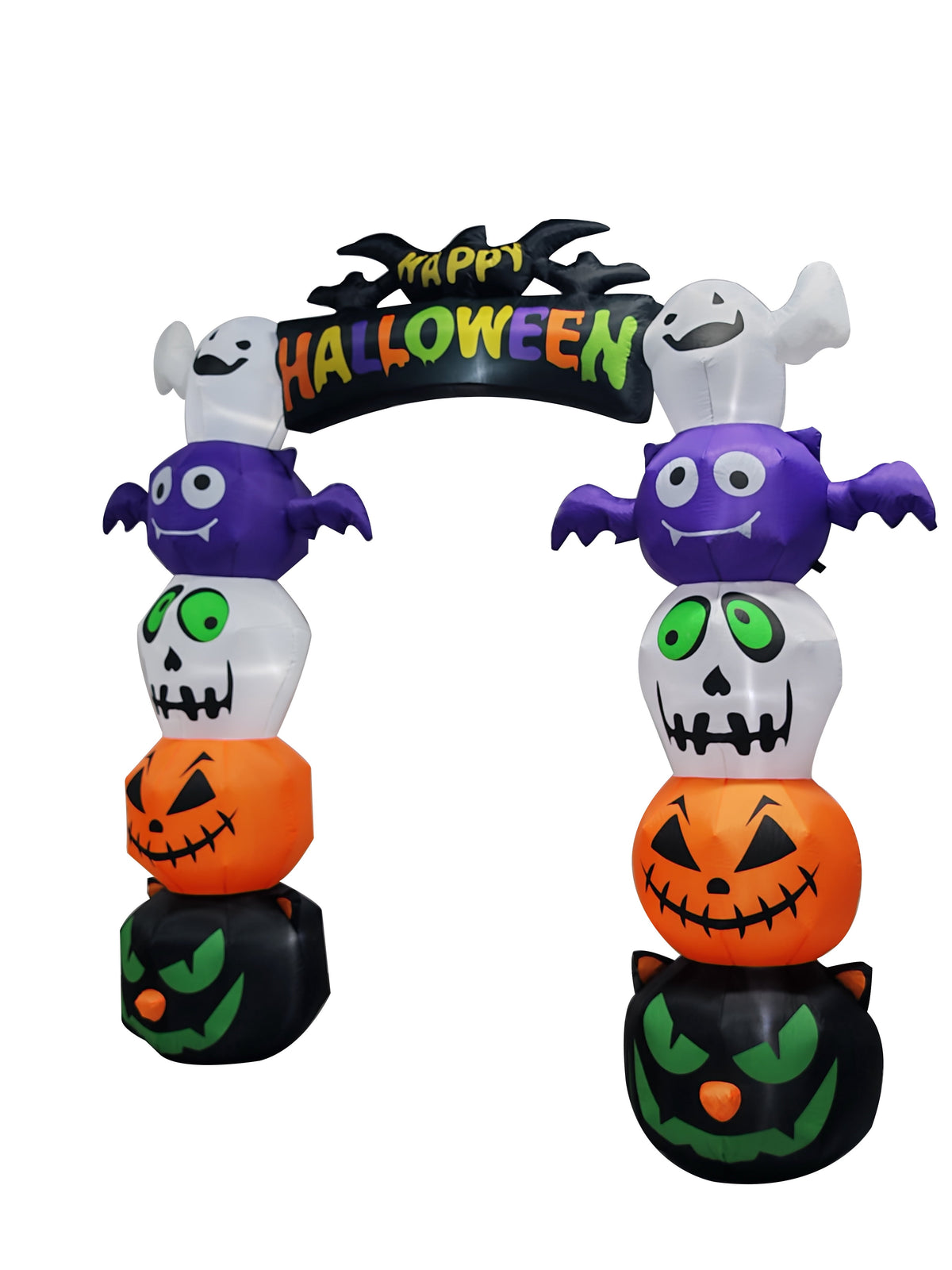 8.2FT Halloween Inflatable Pumpkin Archway with 7 LED Lights for Yard Display