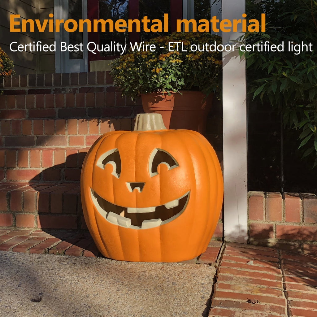 4Pack LED Lighted Jack O Lantern Indoor Outdoor Halloween Large Pumpkin Lantern Decoration