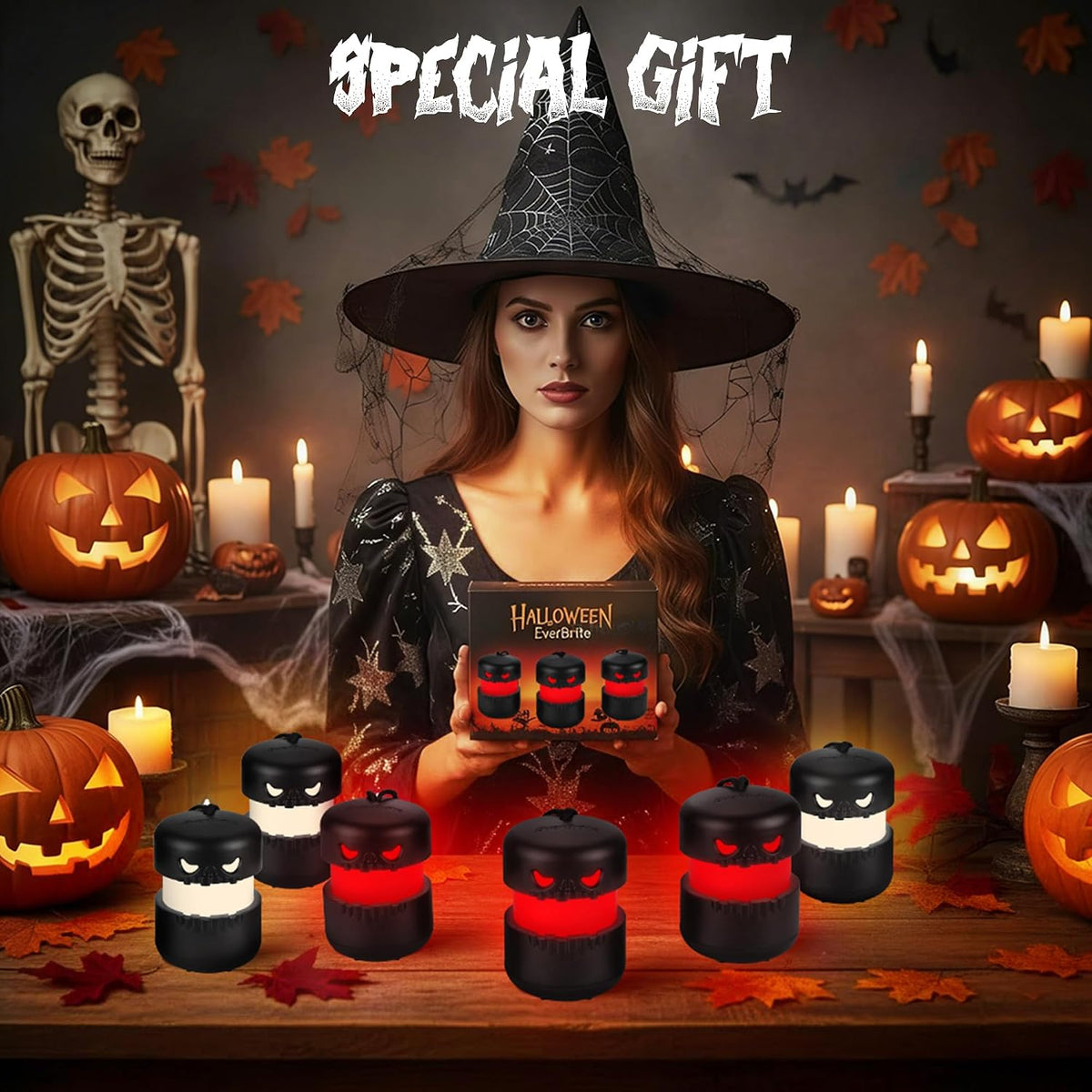6-Pack Halloween Pumpkin Lantern, Collapsible Jack O Lantern
