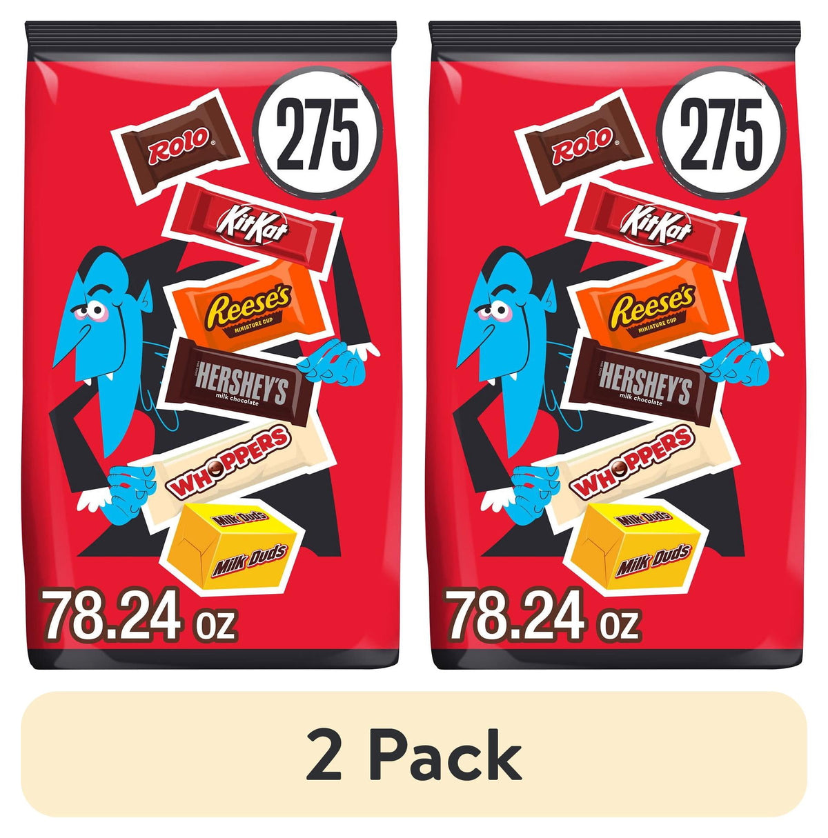 Hershey Assorted, Halloween Candy Bulk Variety Bag, 78.24 oz (275 Pieces)