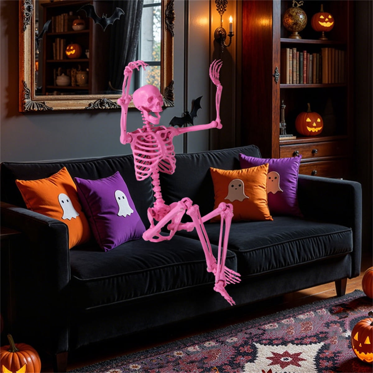 5.5 FT Pink Halloween Skeleton Outdoor Decor, No Assembly Needed