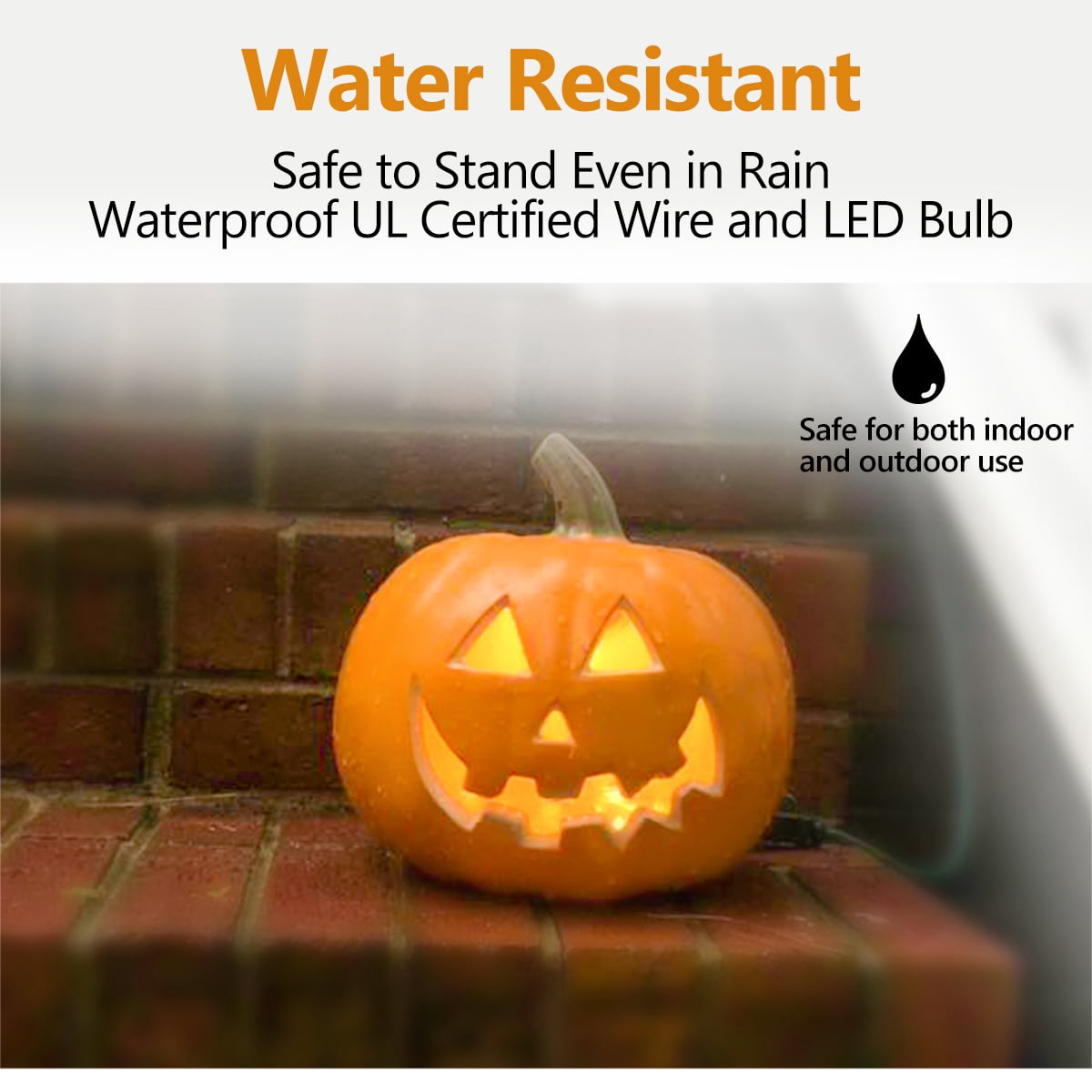 Gamexcel 2-Pack Lighted Jack O Lantern Pumpkins, 20 in and 10 in Pre-Lit LED Halloween Decorations for Porch, Yard and Indoor Outdoor Use