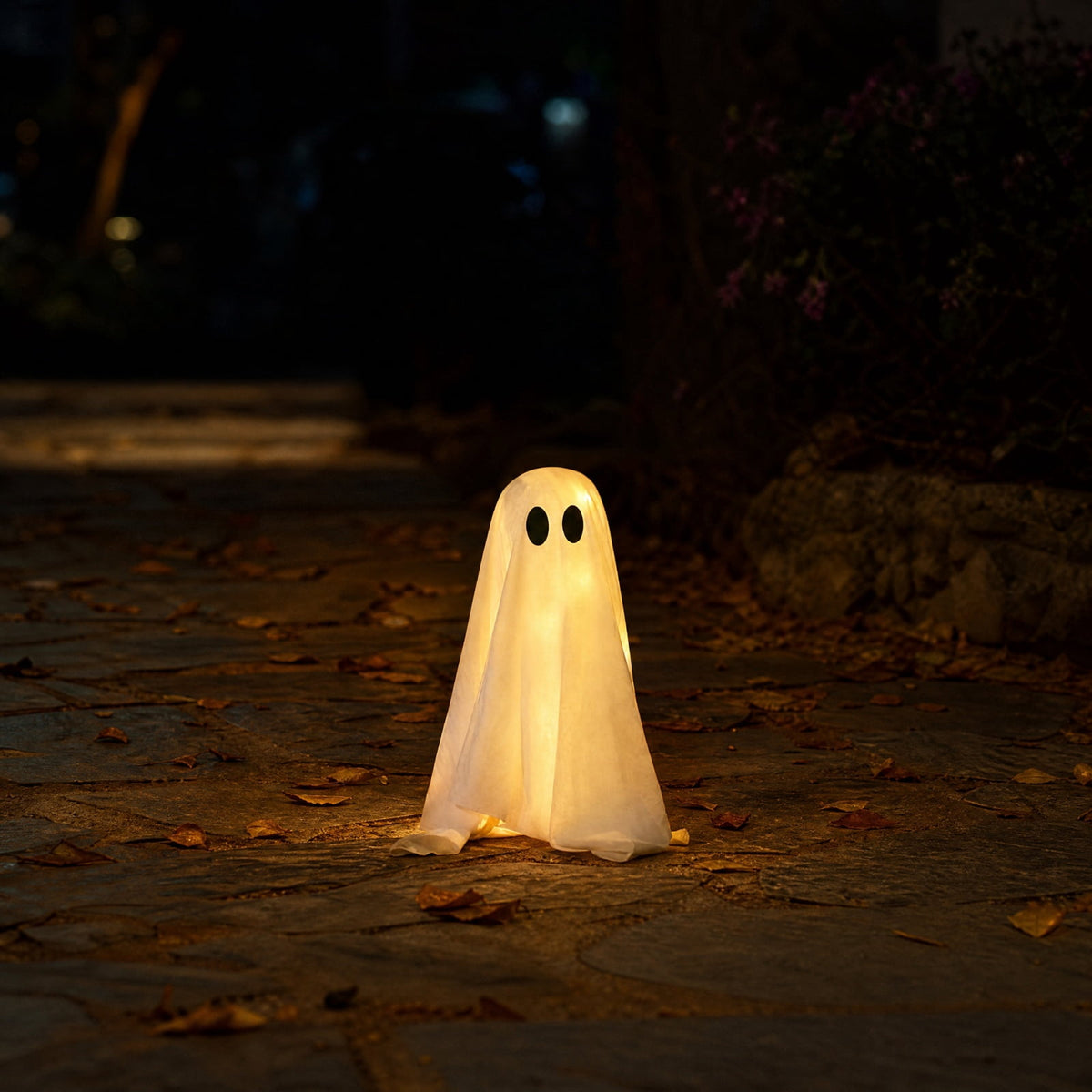 Halloween Decorations Outdoor, Lighted Hanging Ghost Decor with Witch Hat & Broom, LED Flying Ghost Decoration for Porch, Yard, Tree, Patio, Haunted House & Indoor Party 43.3in