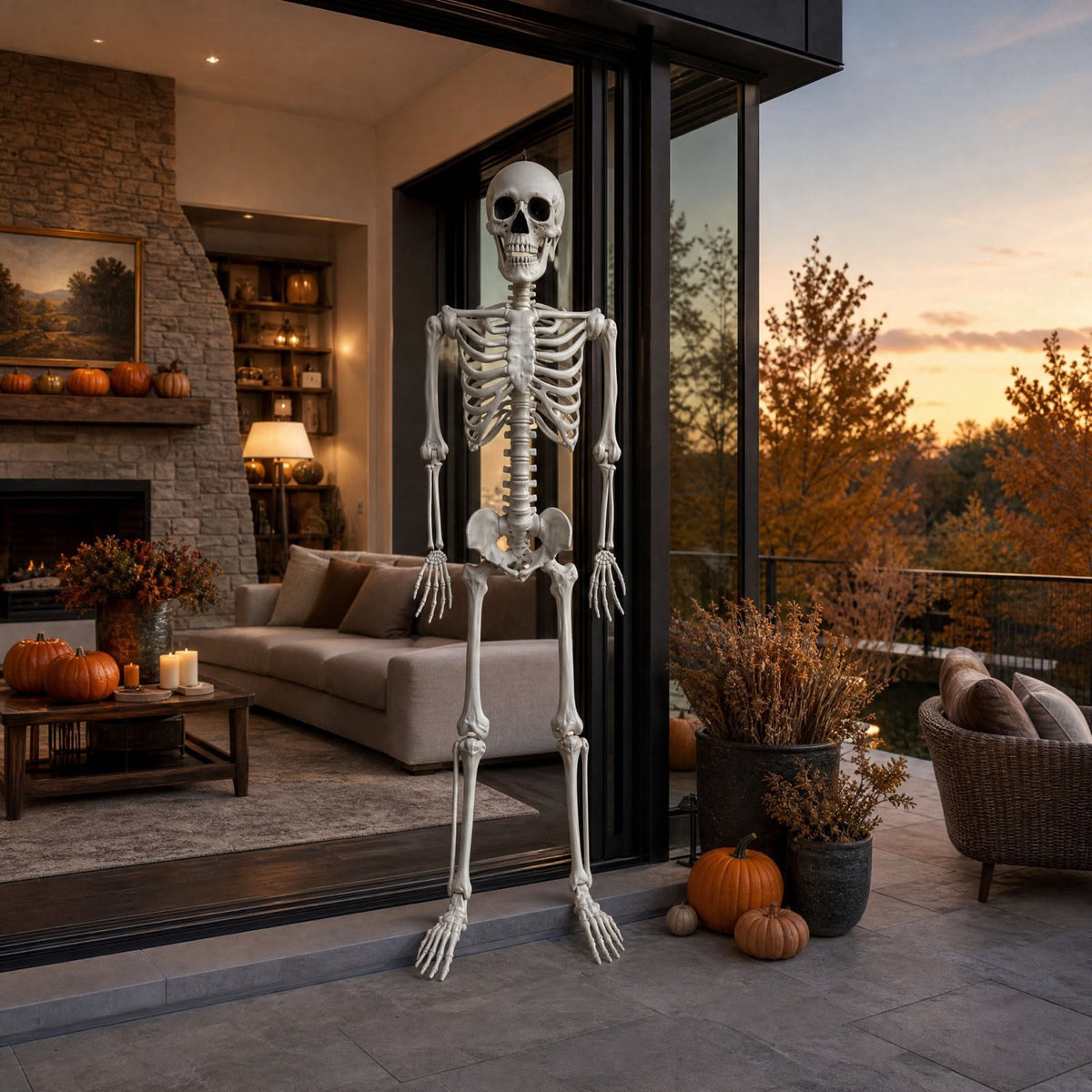 Halloween Simulation Skeleton Decoration, Realistic Skeleton Prop, Party House Yard Indoor Outdoor