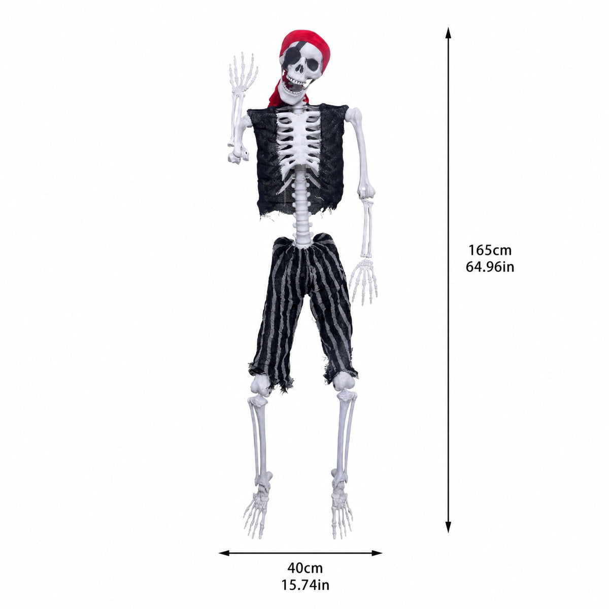 Skeleton 5 Foot Life Size Pirate Skeleton for Spooky Halloween Haunted House Party Indoor and Outdoor Decoration Props