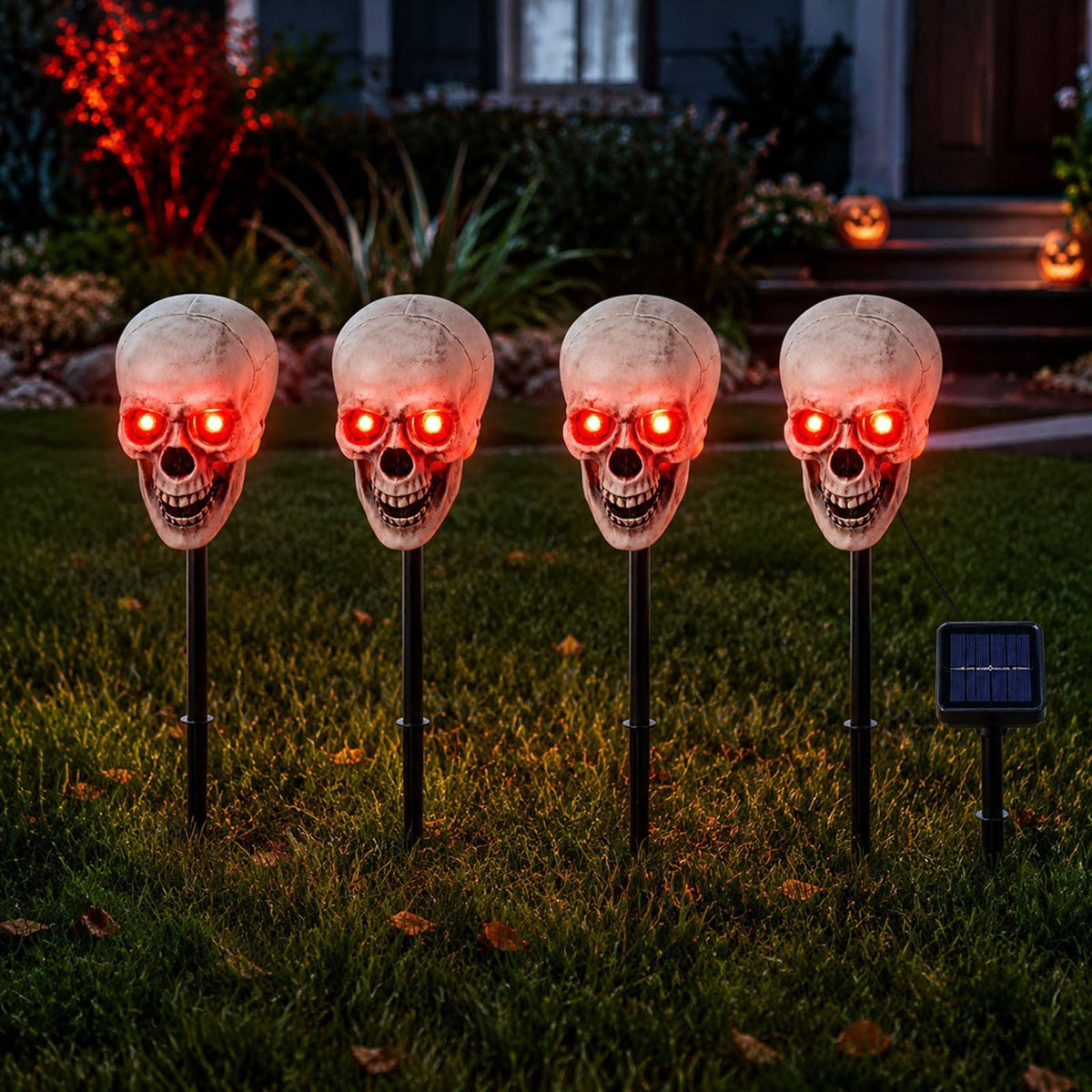 Halloween Lighted Skeleton Decor Outdoor, Solar-Powered Stake Light Realistic Scary Graveyard Bone Hands & Arms with LEDs, IP65 Waterproof for Lawn Garden Yard Party, Purple & Green