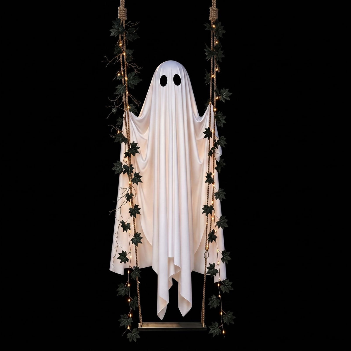 Outdoor Halloween Decorations Gaslight Ghoul, 79" Tall Hanging Skeleton Holding Street Light with Creepy Blue Eyes, Tattered Robe Ghost Decor for Yard Patio Walkway, Front Porch, Road