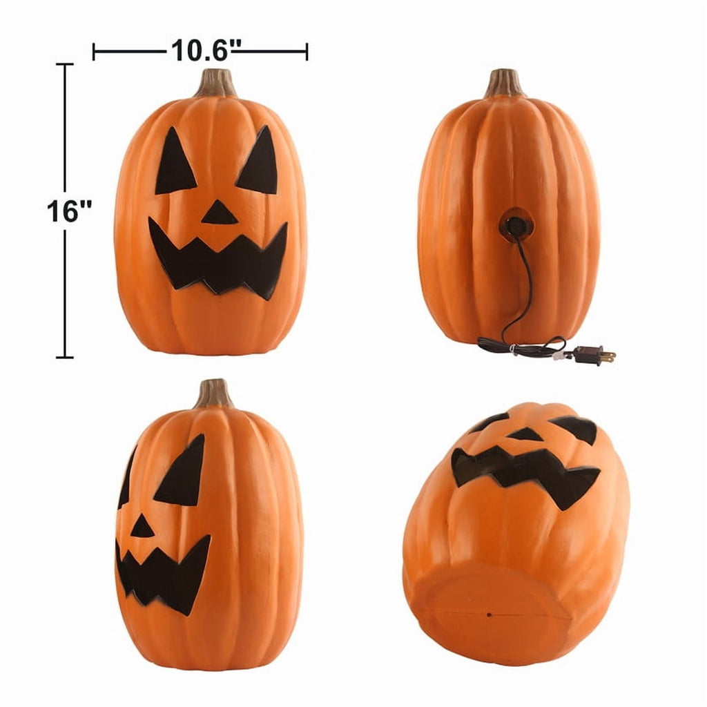 DUNCHATY 21" LED Pumpkin Light, Extra Large Angry Jack O' Lantern Halloween Decor for Outdoor Yard - Furious Face