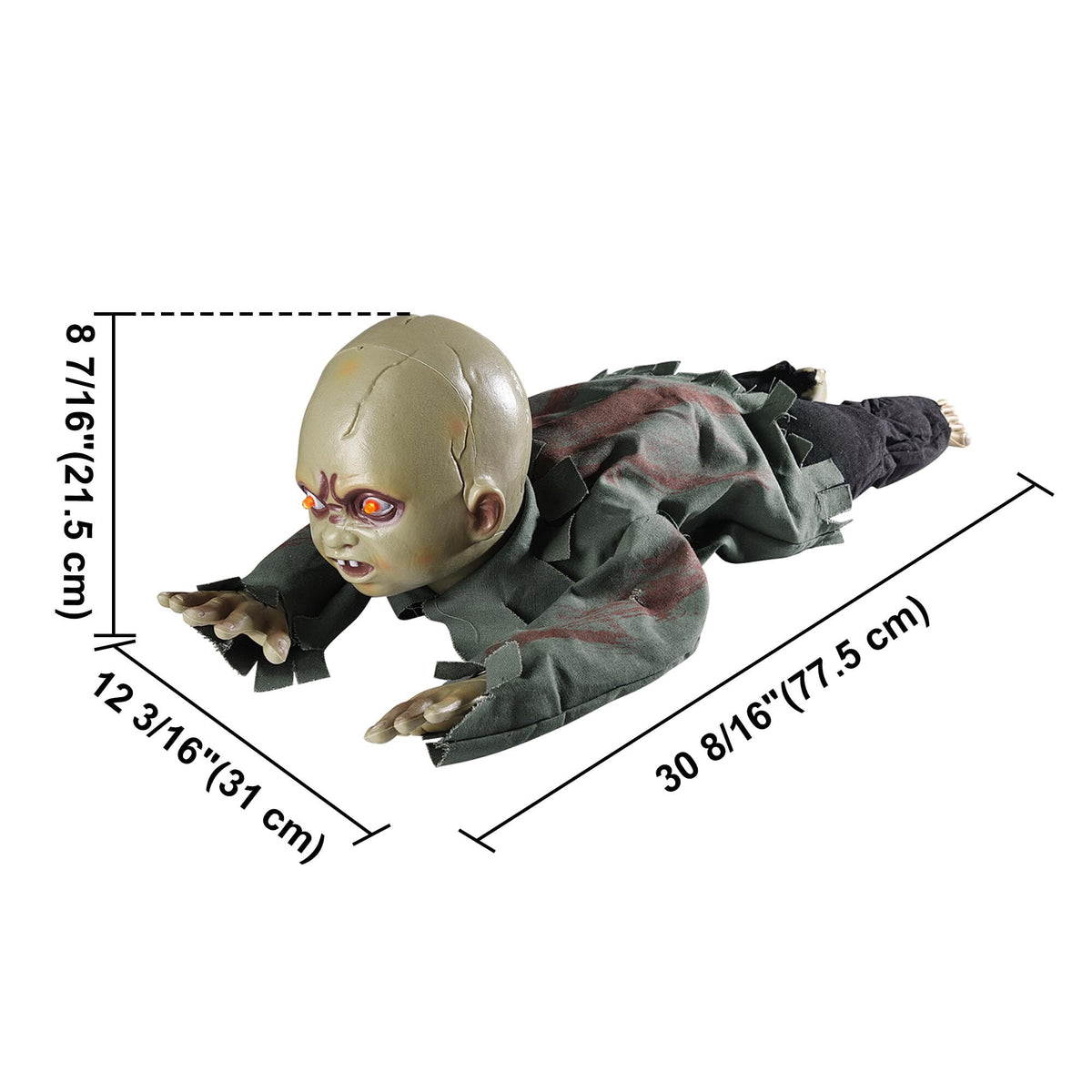 Yescom 15" Animated Halloween Tombstone & Half Skeleton with 8" Crawling Baby Zombie 2026