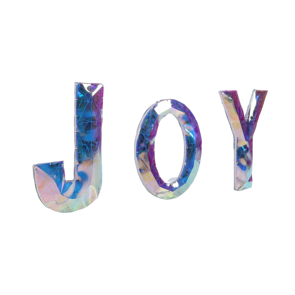 3 Piece Outdoor Xmas Decor Letters LED Lighted Prism Holiday Yard Decorations Metal PVC Lighted Patio Garden Decor