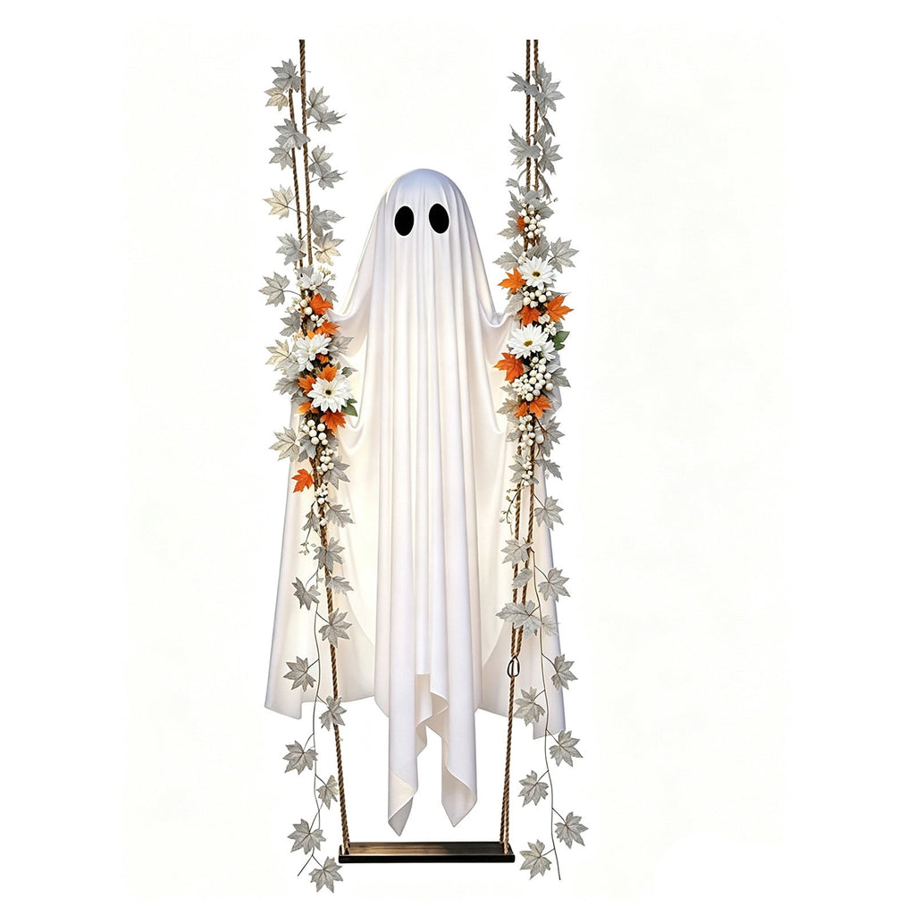 Outdoor Halloween Decorations Gaslight Ghoul, 79" Tall Hanging Skeleton Holding Street Light with Creepy Blue Eyes, Tattered Robe Ghost Decor for Yard Patio Walkway, Front Porch, Road