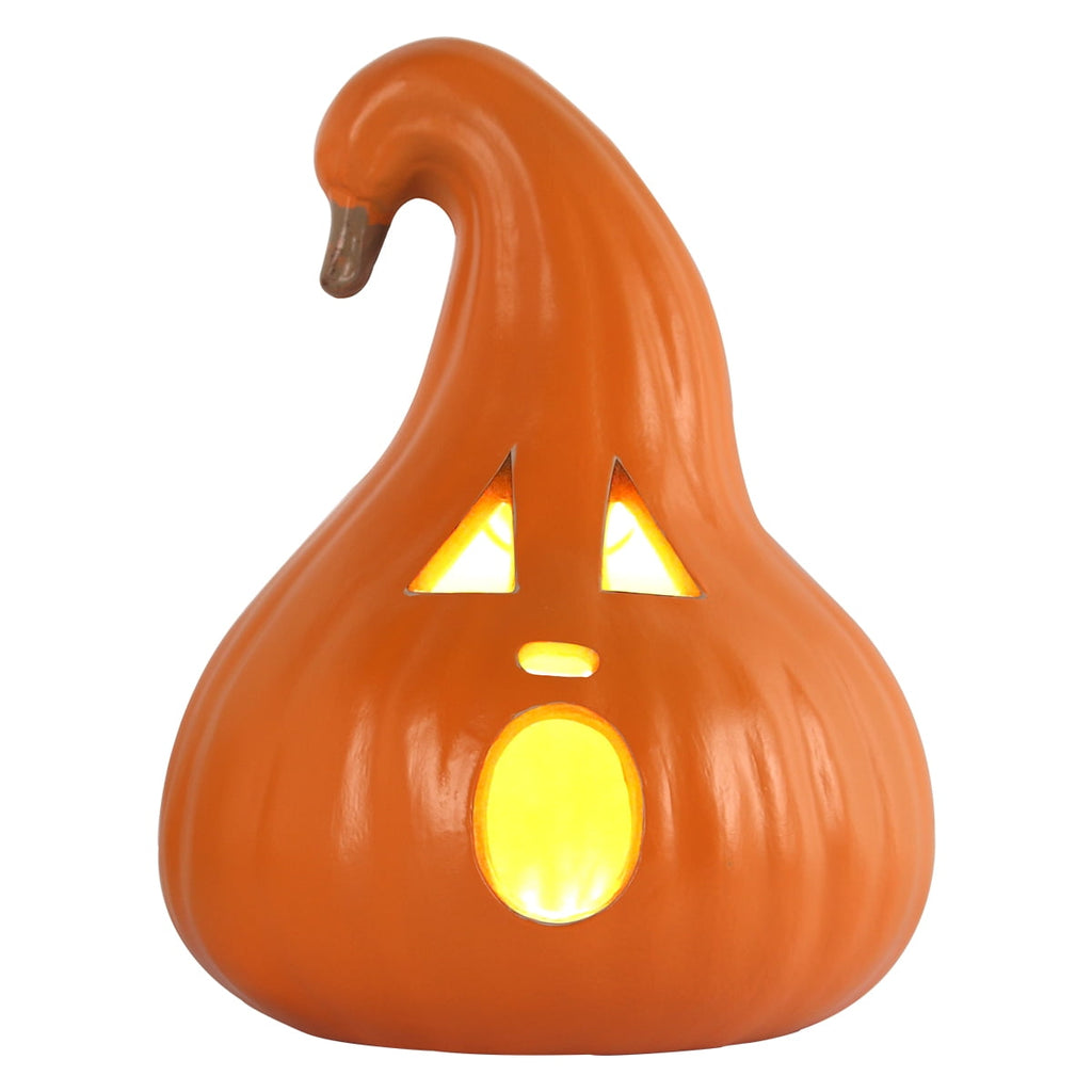 Gamexcel 10" + 14" Pre-Lit Jack O'Lanterns - Indoor/Outdoor Halloween Decorations for Party & Home, Lighted Pumpkin, 2 Pack, Orange