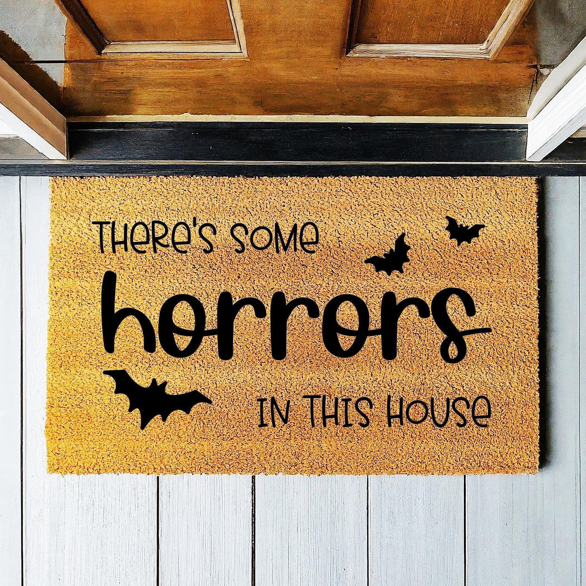 There's Some Horrors In This House Door Mat | Funny Halloween Doormat | Welcome Mat | Cheeky Halloween Decor | Home Doormat | Halloween