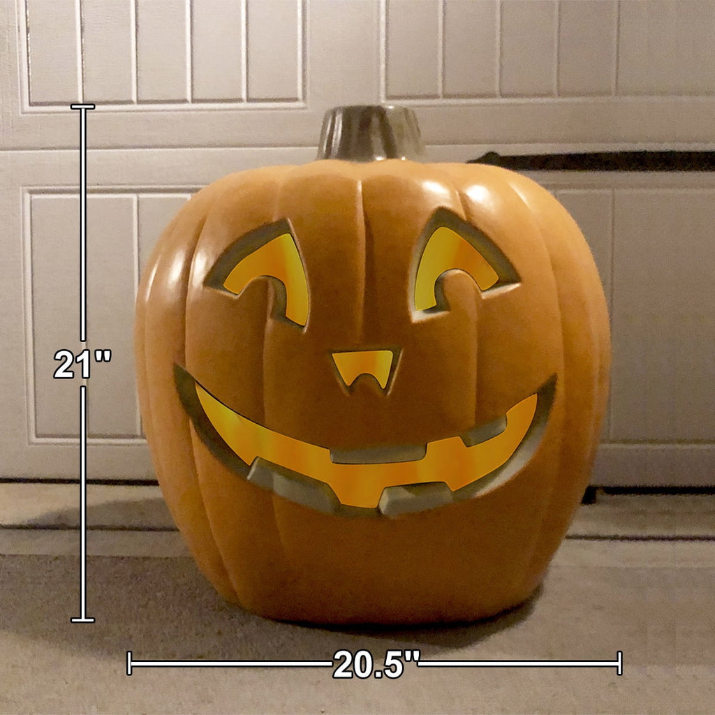 Gamexcel 2-Pack Lighted Jack O Lantern Pumpkins, 20 in and 10 in Pre-Lit LED Halloween Decorations for Porch, Yard and Indoor Outdoor Use