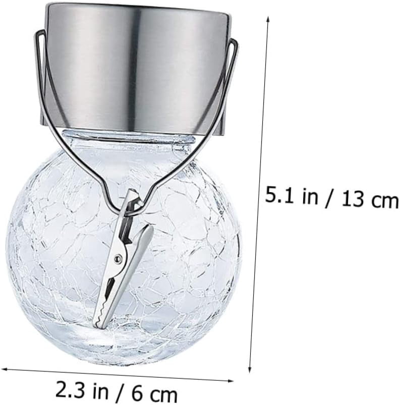 LINLIN Glass Pendant Light 8pcs Solar Lantern Outdoor Pendant Lights Lantern Chandelier Crackle Glass Globe Solar Lights Glass Solar Lights Outdoor Light Balls Hanging Crack Ball Lamp