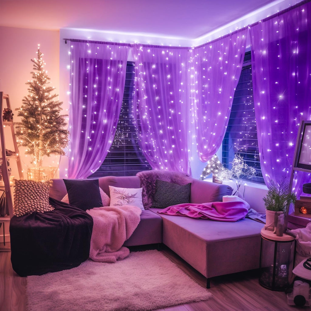 9.5x29.5ft Curtain Lights 900 LED White Indoor Outdoor Decor