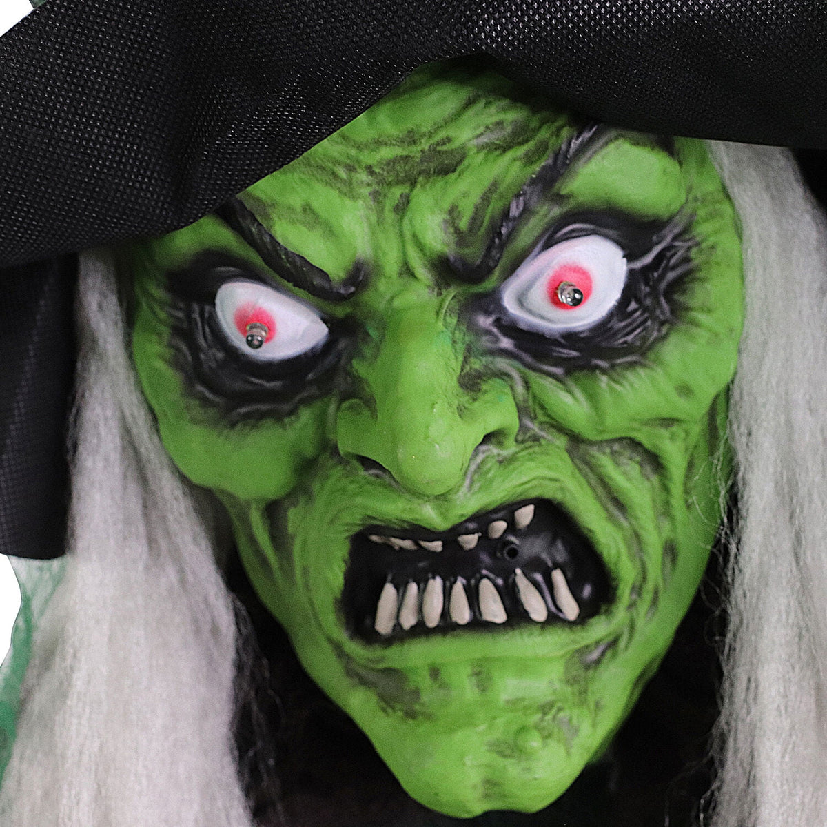 Haunted Hill Farm 6 ft Animatronic Talking Forest Witch with Movement and Lights for Scary Halloween Decoration, HHWITCH-44FLSA