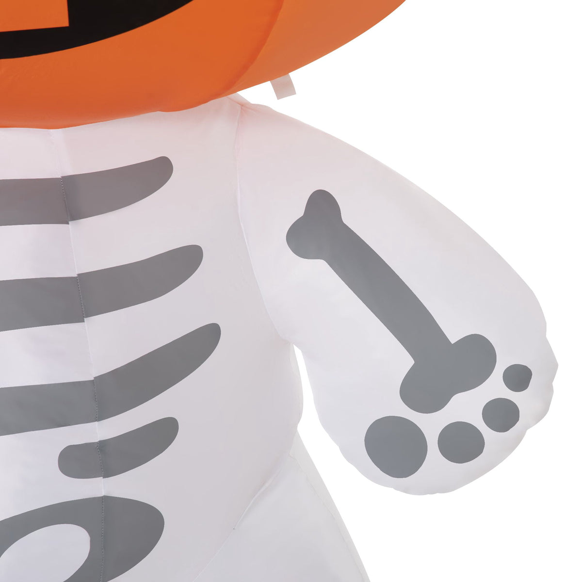 70.75IN Inflatable Skeleton Ghost with Pumpkin Head Rotating Colorful Light LED Halloween Yard Decor