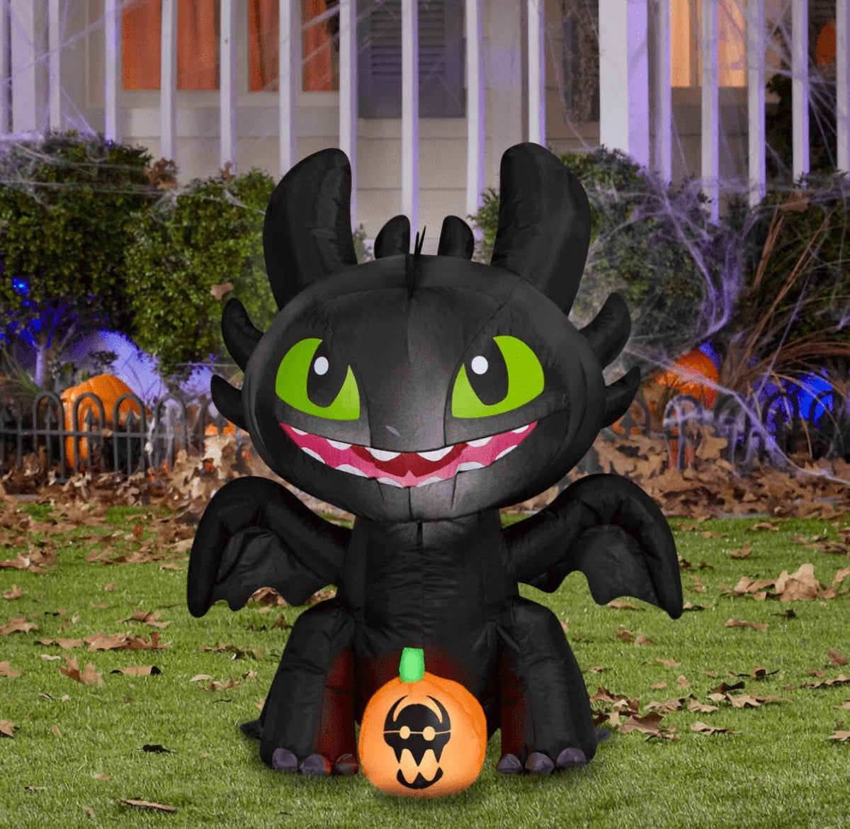 3 ft Airblown-Stylized Toothless with Jack-O-Lantern Halloween Inflatable