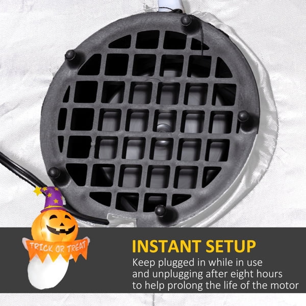 41.3IN Inflatable Halloween Window Sticker Ghost with LED Lights Suction Cups for Indoor Outdoor Window Decor