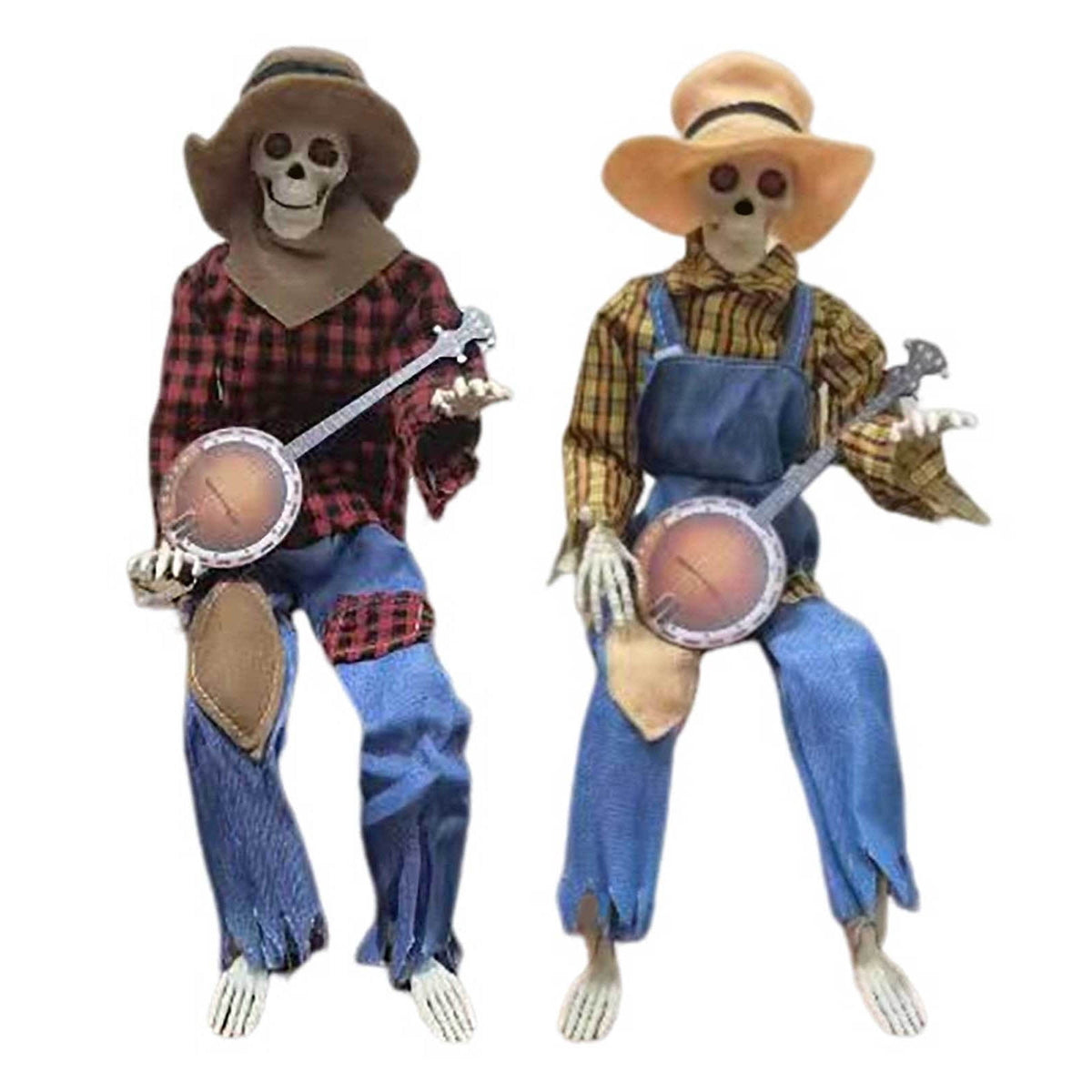4Pcs Halloween Decorations Activate Music Multilingual Skeleton Halloween Autumn Interior Decoration Photos Props Photos Props Desktop Ornament 5.1"X4.3"X2"