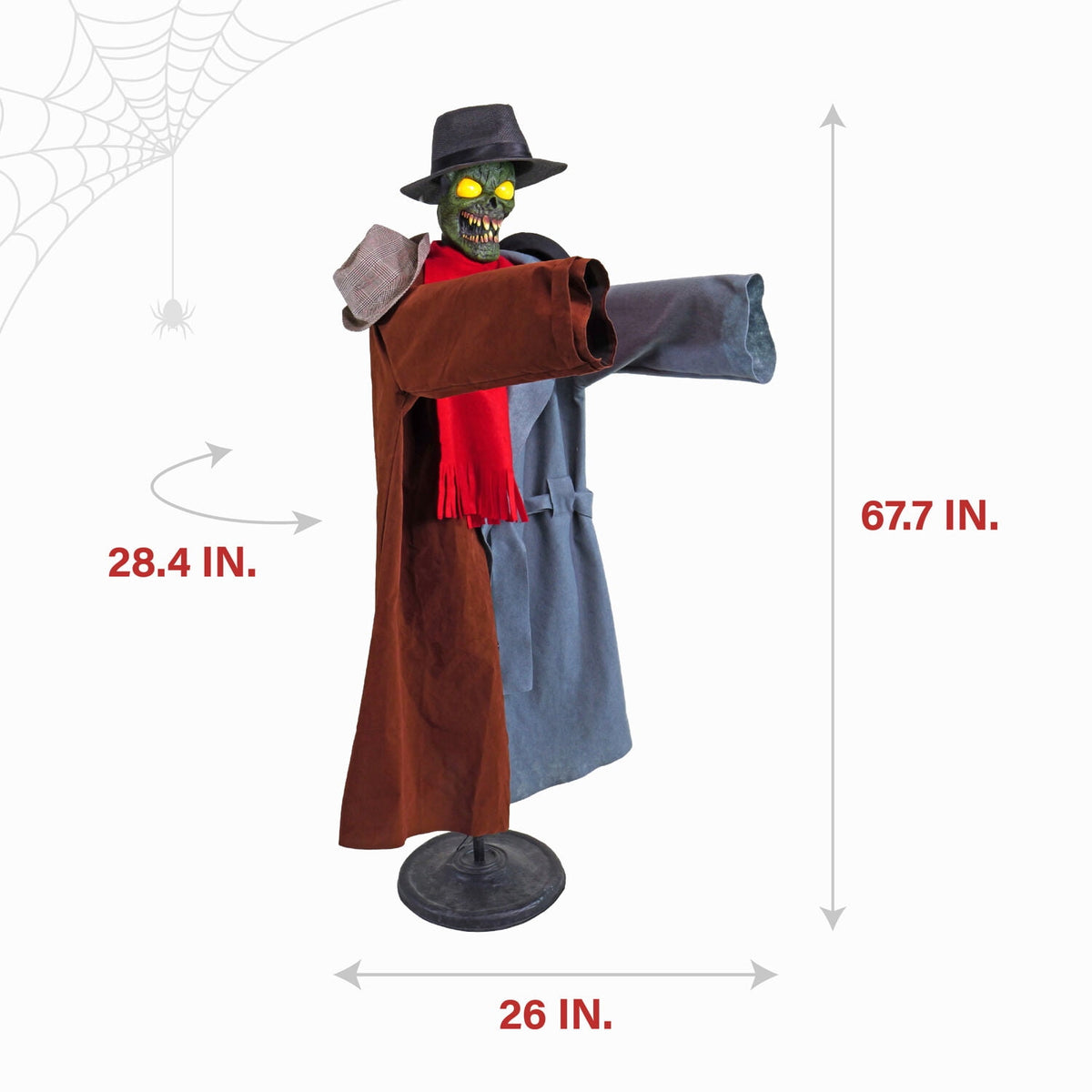 Haunted Hill Farm Life-Size Animatronic Coatrack Monster by Tekky Halloween Decoration, 5.6-Ft.