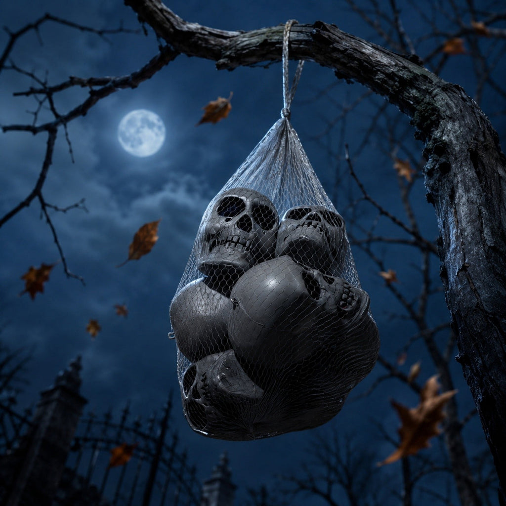 SDJMa 10 Mini Halloween Skeleton Heads, Small Skull Props for Halloween Party Fireplace Mantel Table Decor