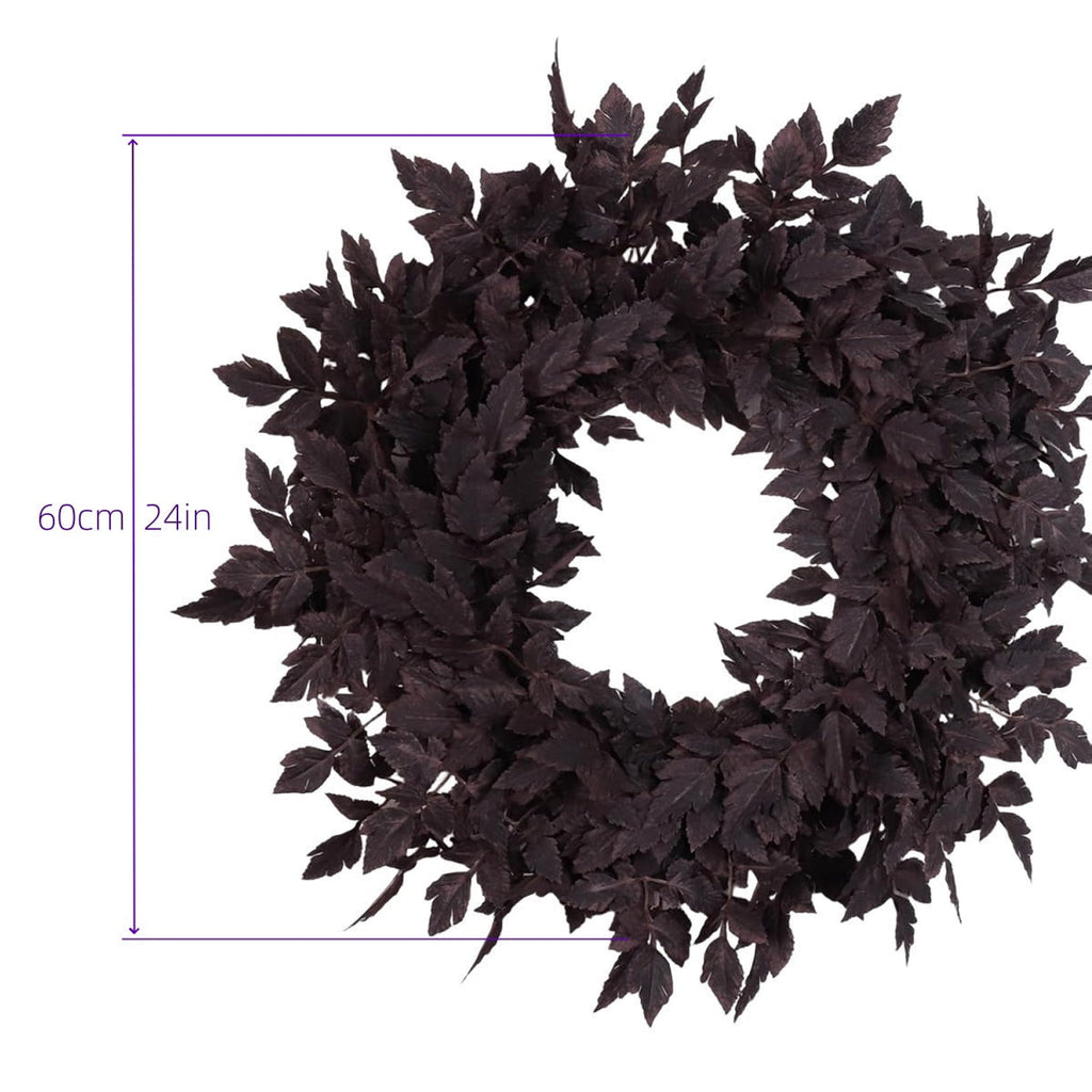 Fall Wreath 24 Inch Cimicifuga Leaves For Front Door Halloween Decor