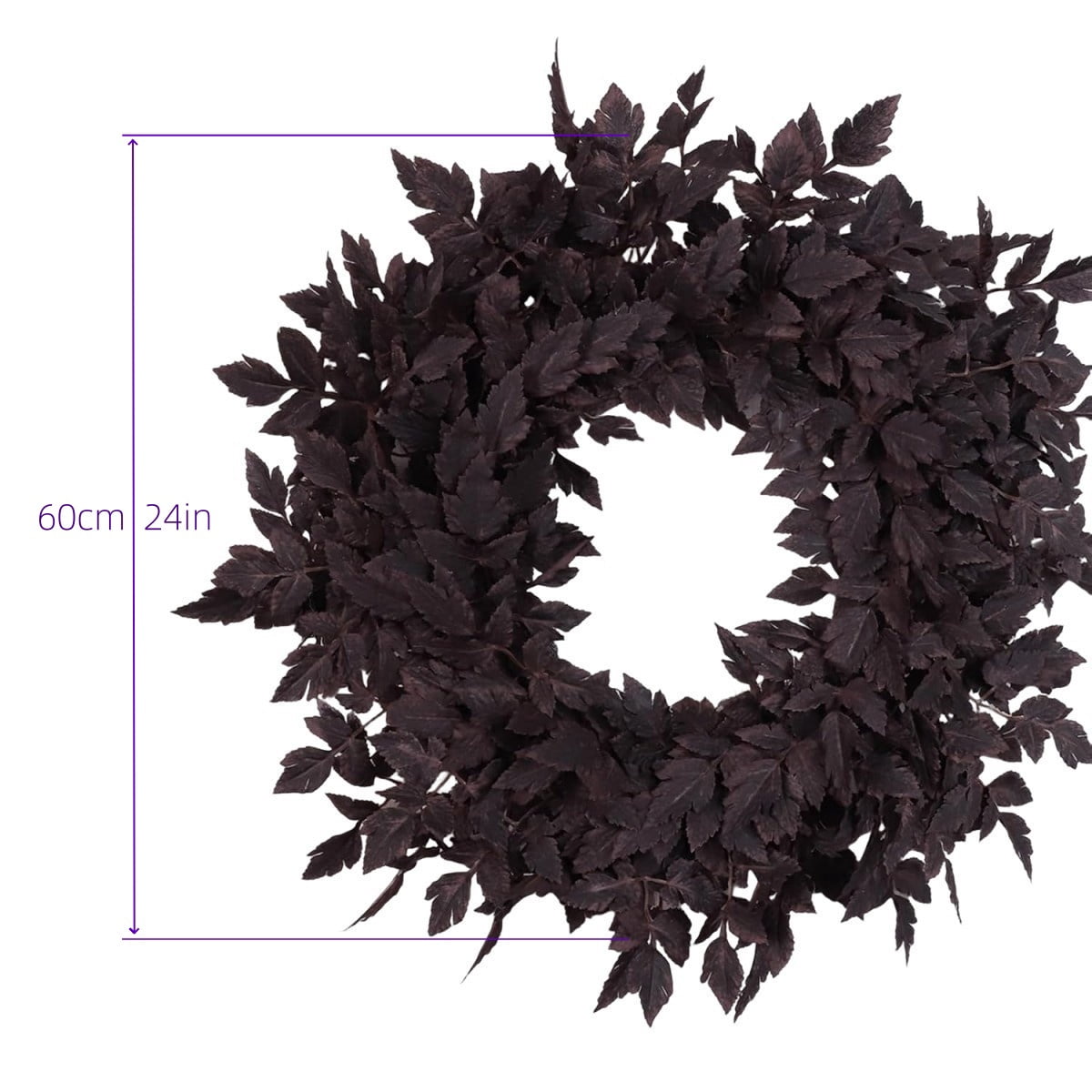 Fall Wreath 24 Inch Cimicifuga Leaves For Front Door Halloween Decor