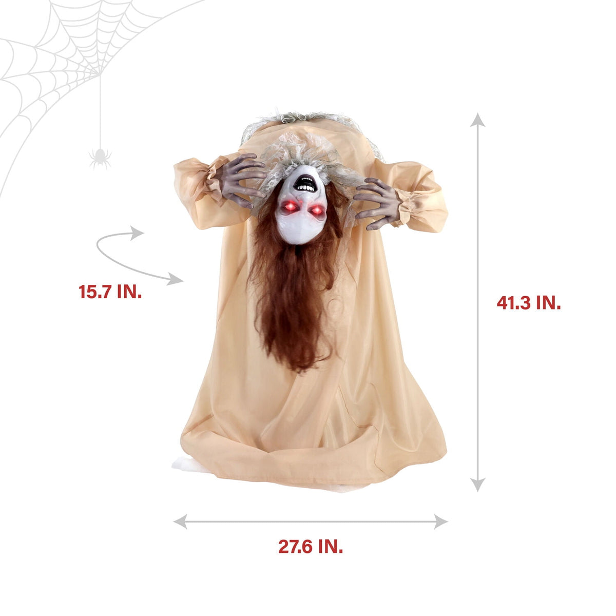 Haunted Hill Farm 4.3 ft Touch-Activated Animated Spectre on Tomb Halloween Accessory, HHRPRTOMB-1FLSA