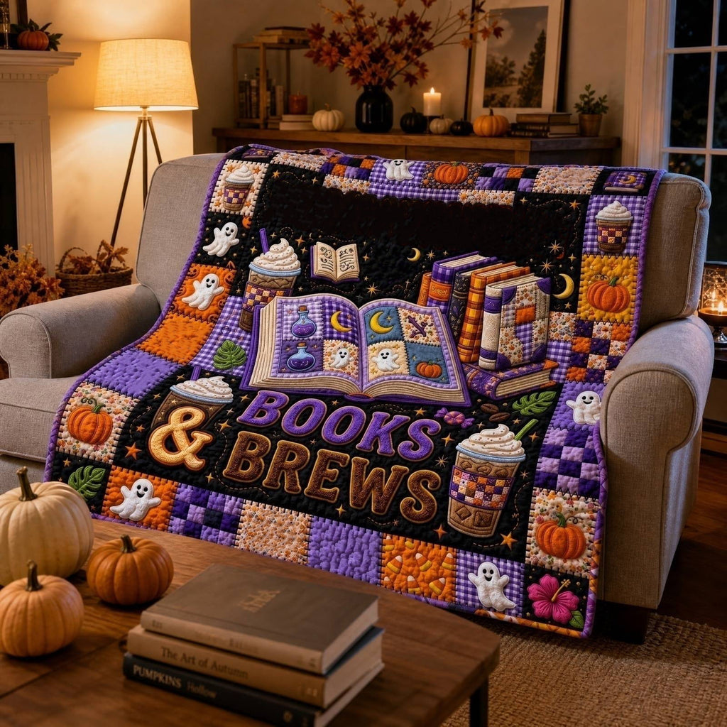 Throw Blanket, Quilted Spooky Season Ghost Skeleton Black Cat Design, 1 Piece, Halloween Decor for Couch Bed Living Room