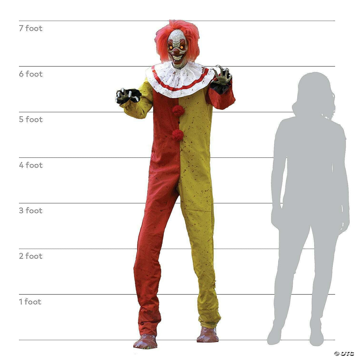 Seasonal Visions Animated Pesky The Clown Halloween Decoration - 7 ft