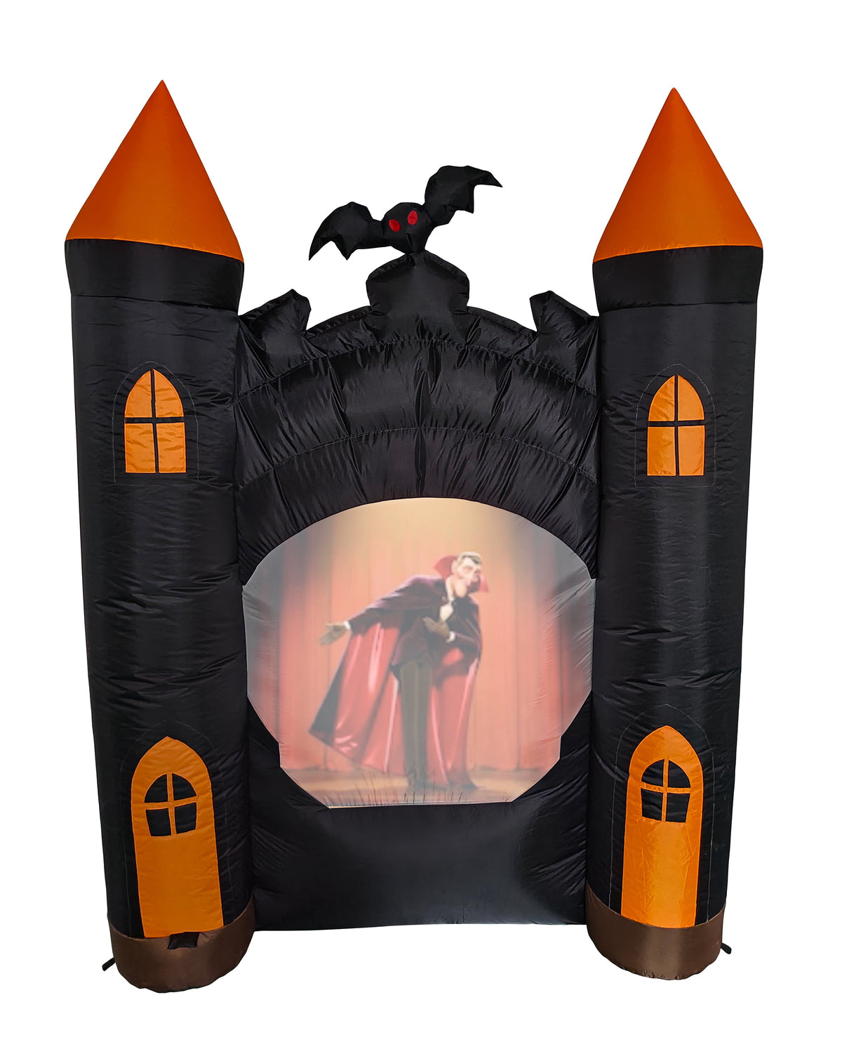 7 Ft Inflatable Haunted Castle with Built in Video Projector & Speaker, 63 Minutes of Halloween Animations & Spooky Music, Self Inflating Outdoor Halloween Yard Decoration