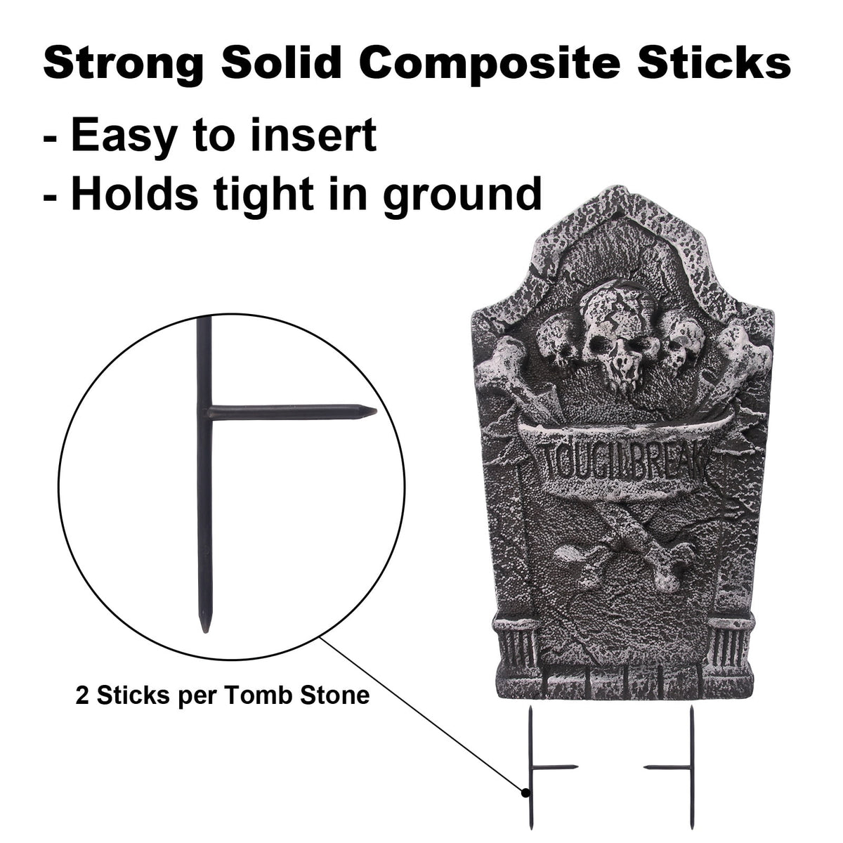 Halloween Foam RIP Graveyard Tombstones, 7Pack(3 x L-Size + 4 x XL-Size) Foam Tombstone for Halloween Party Outdoor Decorations