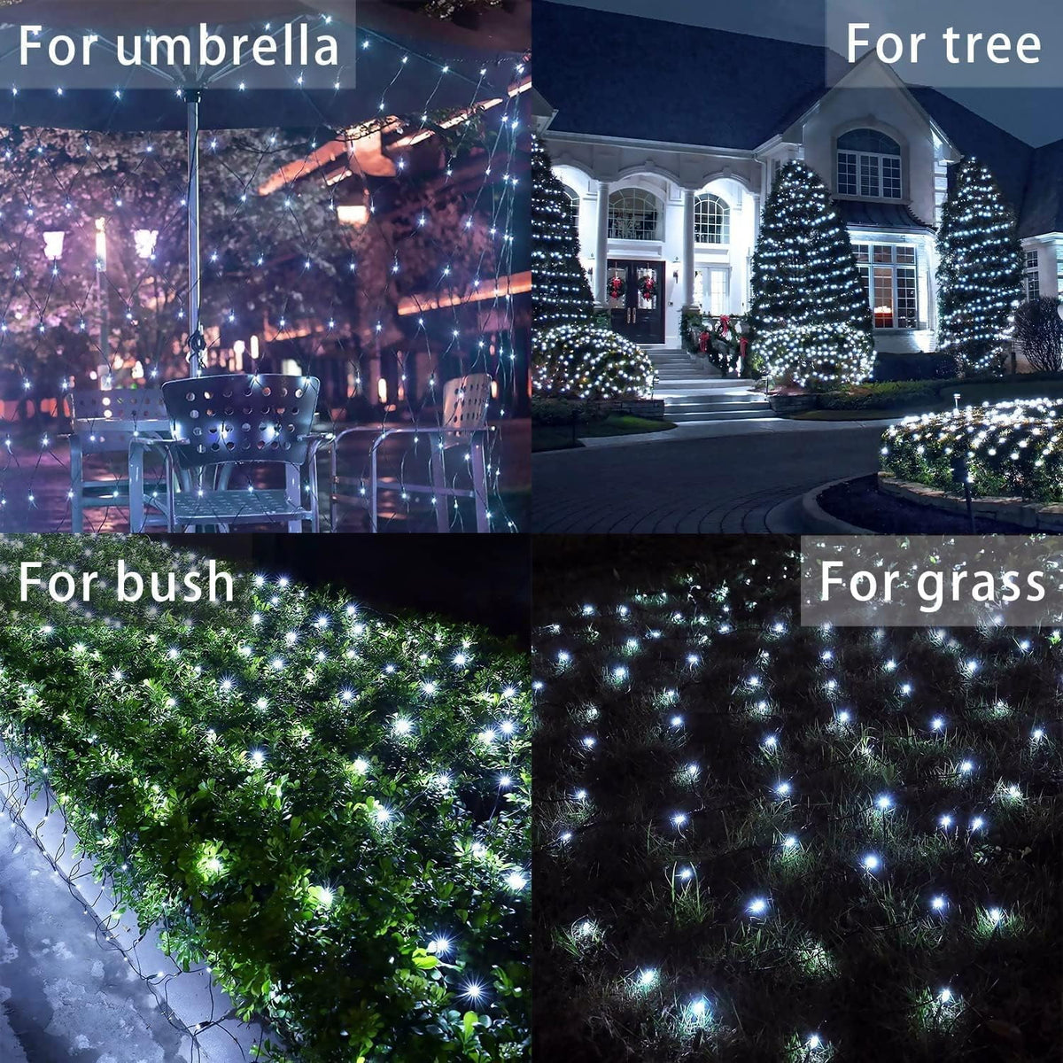 Garden Net Lights Battery Operated 4x6M 672LED Waterproof Net Mesh String Lights 8 Modes Fairy Lights for Indoor Outdoor Christmas Tree Bush Garden Backyard Décor