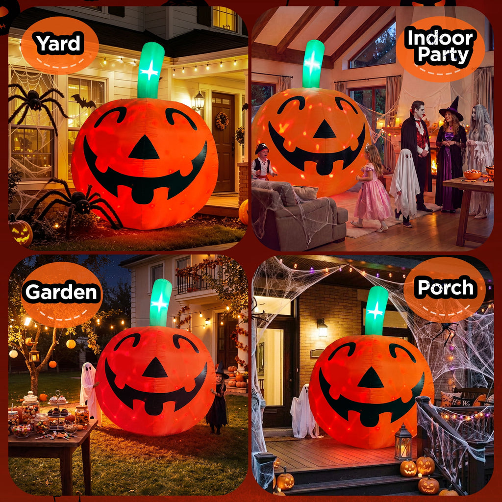 Goosiay 10ft Halloween Inflatable Pumpkin Decoration with Built-in LED Lights, Outdoor Yard Blow up for Halloween Party, Yard, Garden, Lawn
