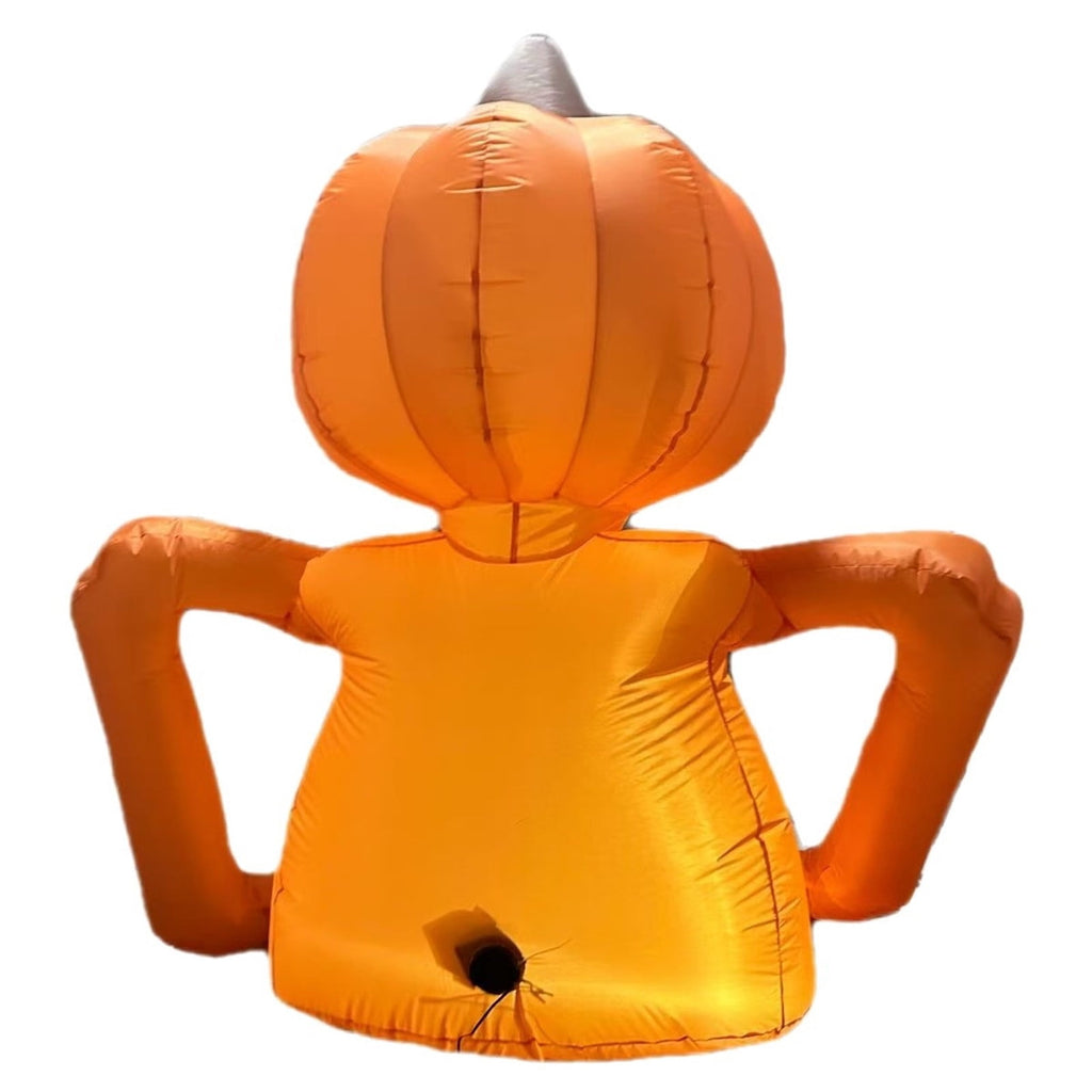 Halloween Inflatables Outdoor 6 Ft Pumpkin Skeleton Blow Up Yard Decoration with Built-in LED Lights Glowing Effect for Lawn Garden Holiday Party Display