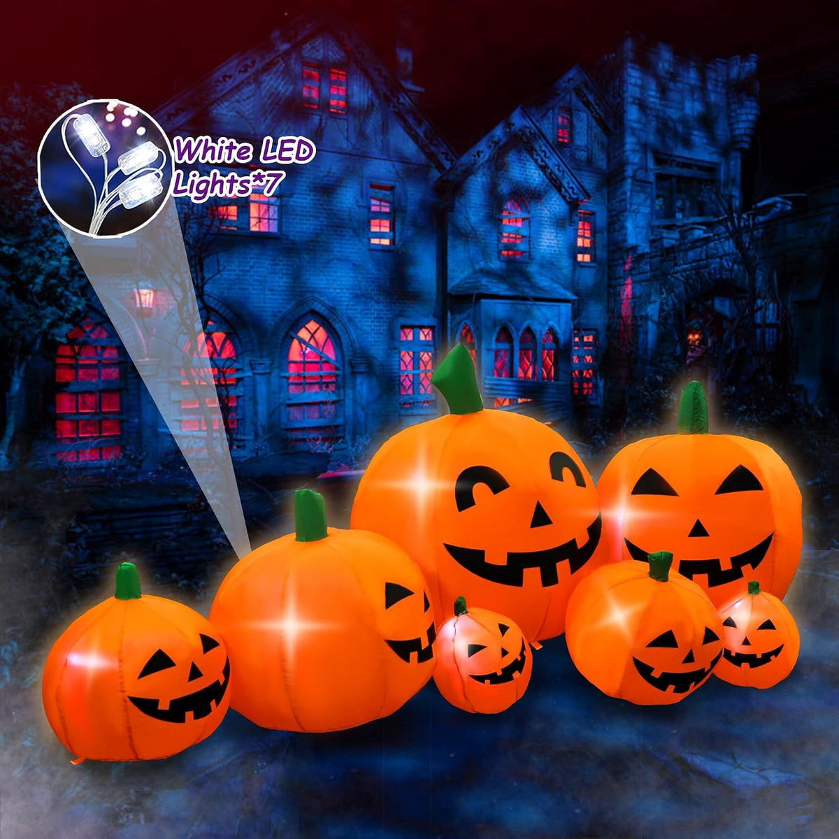 Halloween Inflatable Decoration with Built-in LED Lights for Yard Display